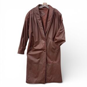 80s leather trench coat